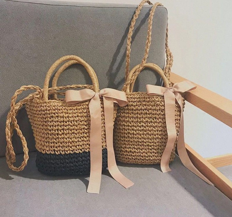 New straw bag shoulder portable handbags beach