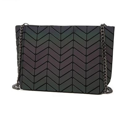 Luminous geometric rhombic handbag