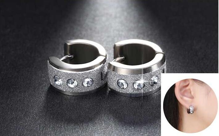 Punk rock of stainless steel small hoop earrings