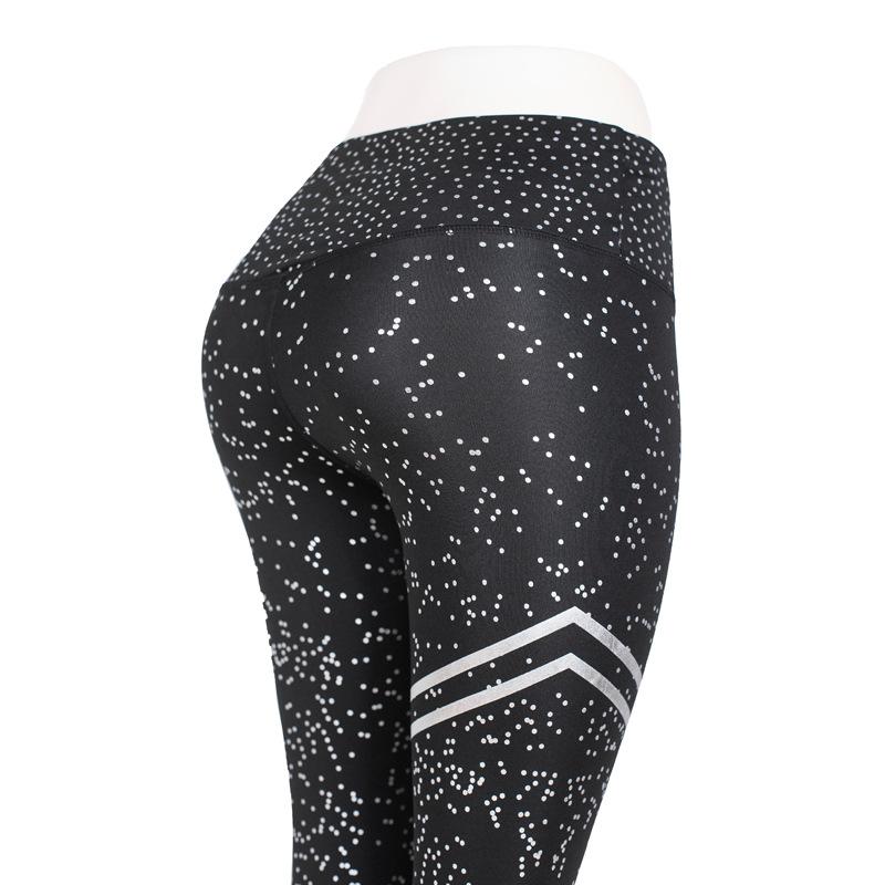 Hot stamping yoga pants high waist stretch fitness hips slim leggings