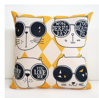 Nordic cartoon cutethick cotton pillow pillow window pillowcase office car cushion creative