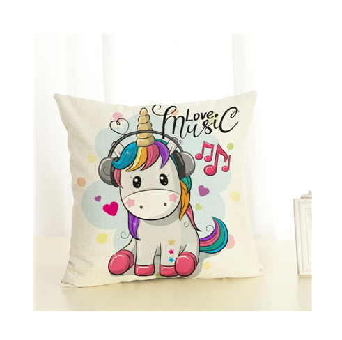 Fashion Pillow Cover Unicorn Pillow Case Cojins / Almofadas 45 Inches x 45 Cm Square Valentines Day Gift Handmade 3D Cushions