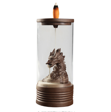 Auspicious Dragon Smoke Backflow Incense Burner Glass