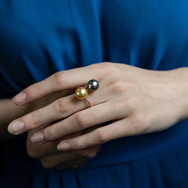 10mm round round flawless pearl ring