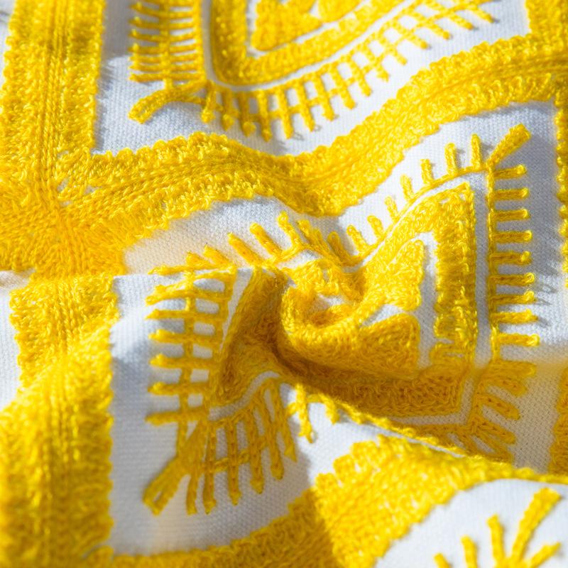 Cotton embroidered pillow with core sofa cushion chair backrest