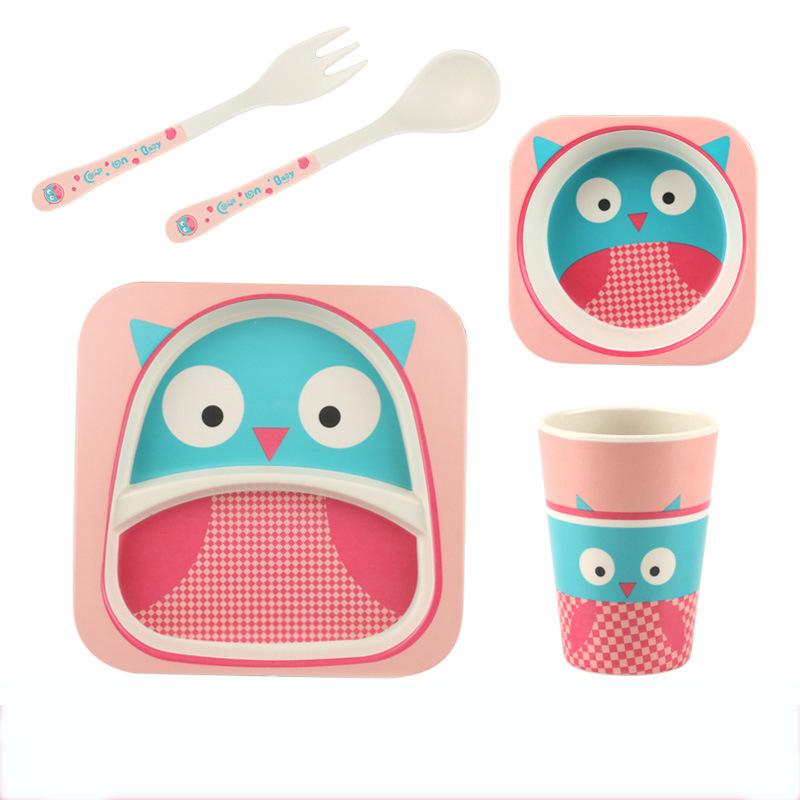 Bamboo fiber creative children's cutlery set