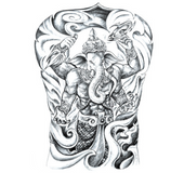 Waterproof full back tattoo sticker