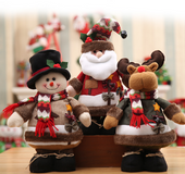 Christmas elderly holiday gift doll child doll toy snowman deer window decoration ornaments