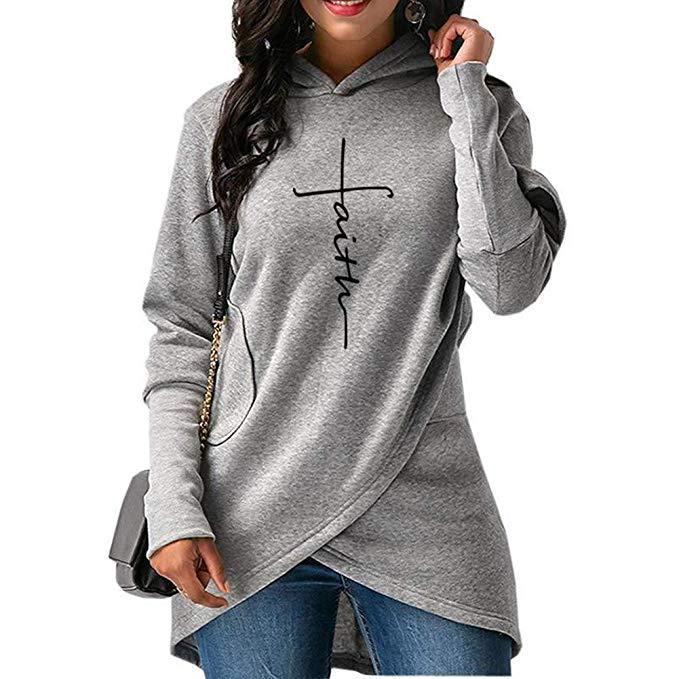 Irregular hooded sweater