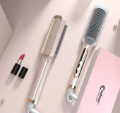 Anti-scalding Hair Straightener Brush Ceramic Hair Curler Heated Electric Smart Brush Hair Straightener