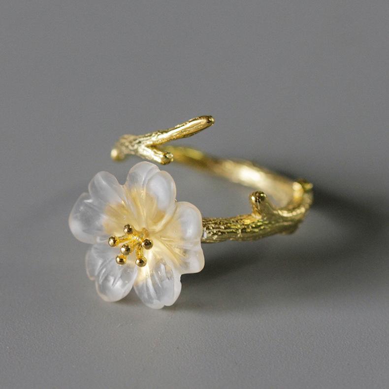 Creative flower branch  ring