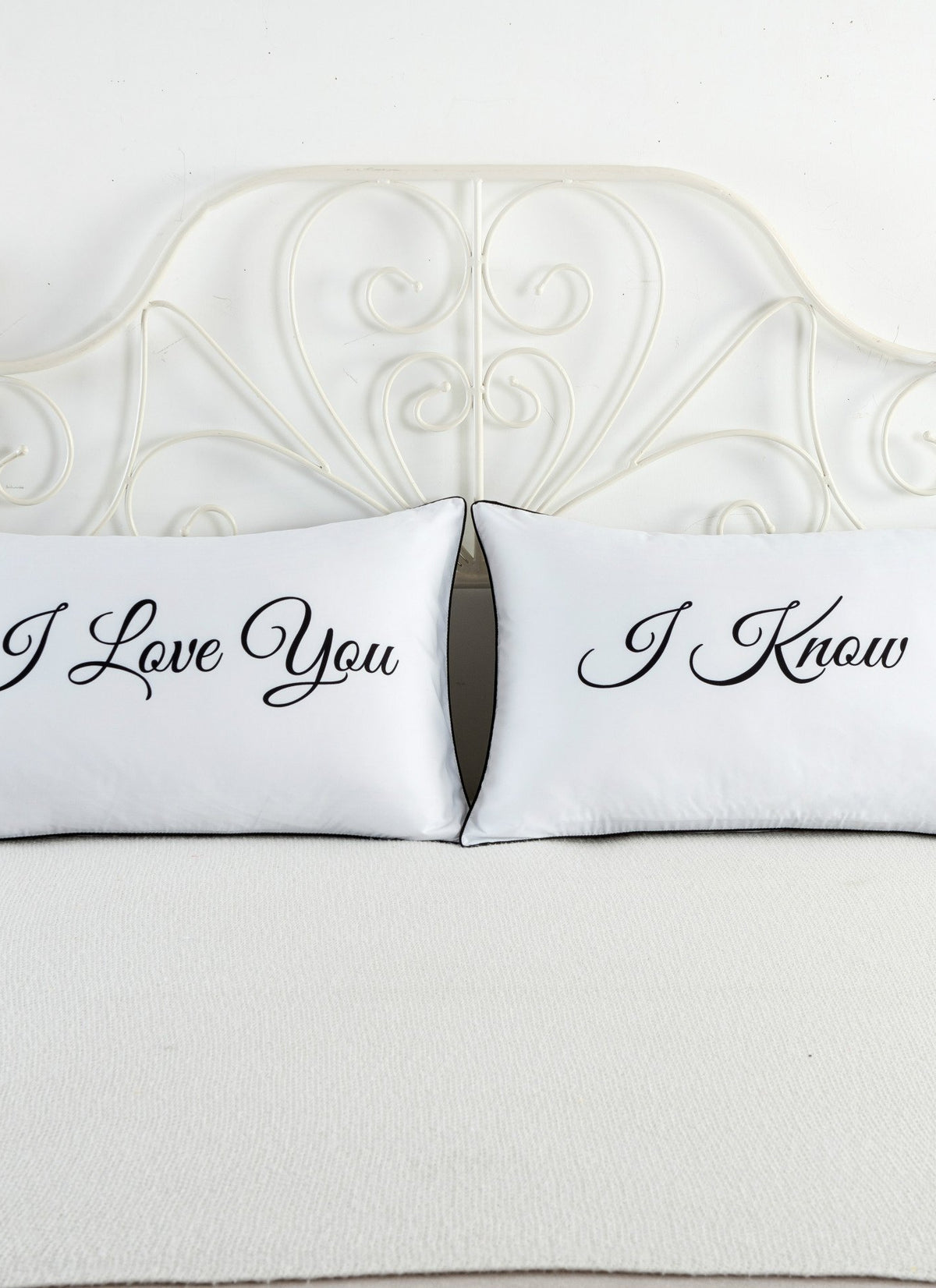 White couple pillowcase