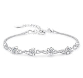 Pulsera de plata flor de durazno
