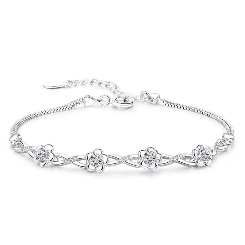 Pulsera de plata flor de durazno