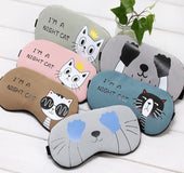 Soft Sleeping Mask Eyepatch Cat Cotton Portable Eye Mask Light Shading Creative Cartoon Travel Relax Sleeping Rest Aid MP0130