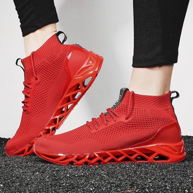 2020 explosion models men's flying weaving mesh shoes sports shoes outdoor running shoes tide men low help shoes