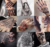 Flower alphabet finger tattoo stickers