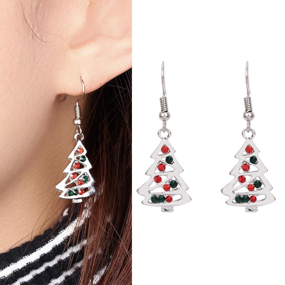Christmas tree pendant earrings