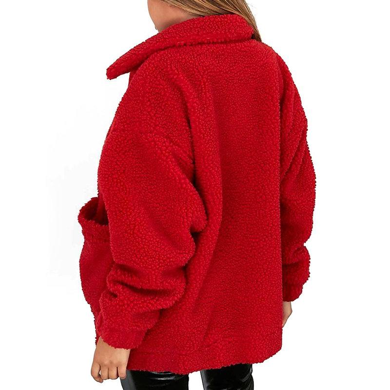 Casual coat female autumn winter new Europe and the United States imitation fur wool loose coat