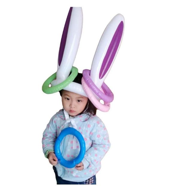 Inflatable rabbit head ring