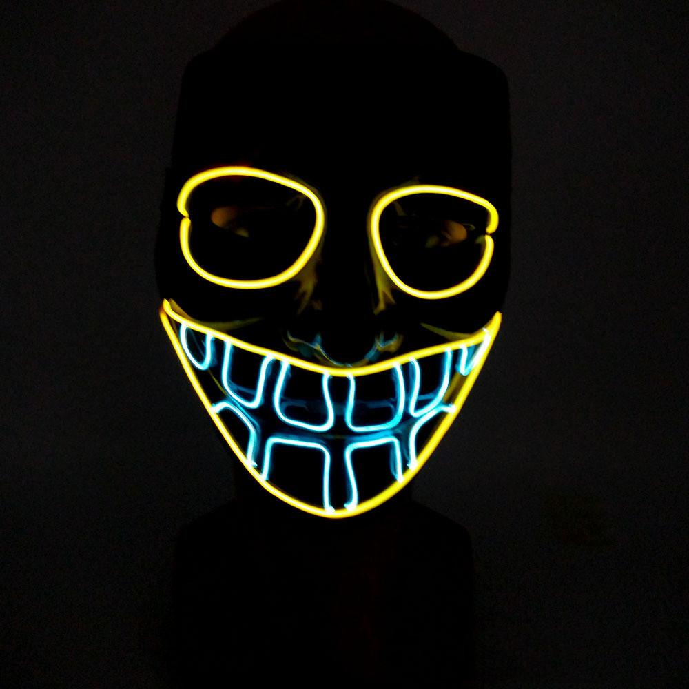 Halloween Glowing Mask Sound Activated Light Up Scary Mask
