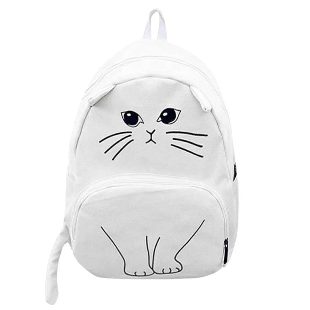 New funny cat canvas backpack casual female backpack