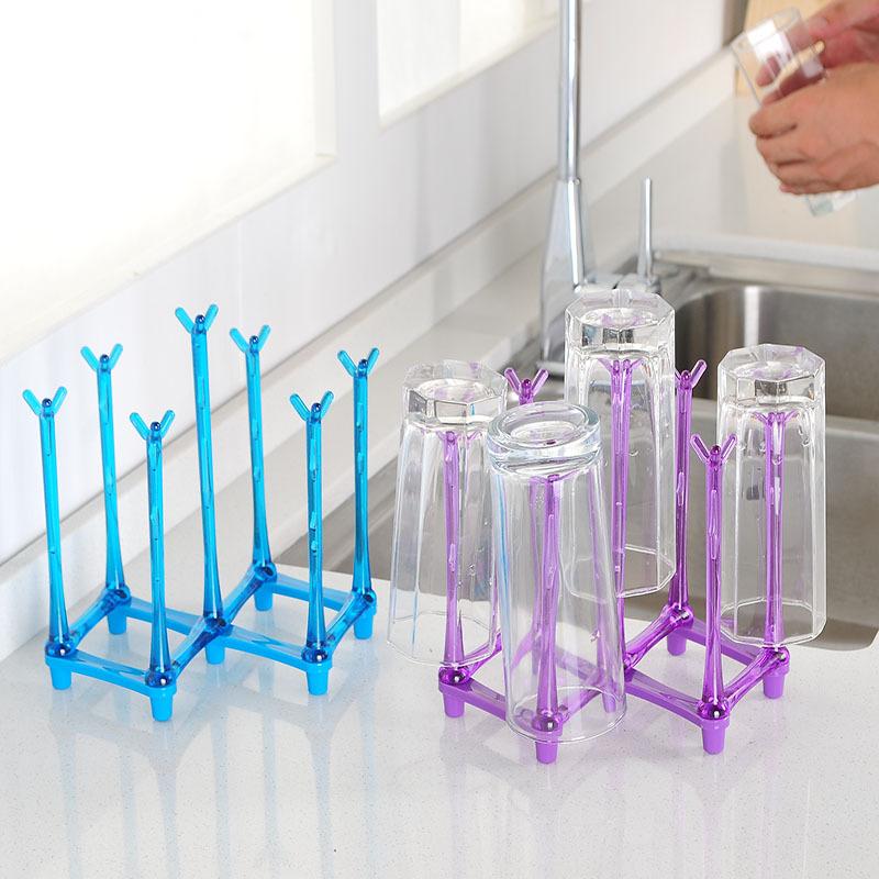 Creative stretch multi-displacement cup holder plastic cup holder glass cup storage rack upside down