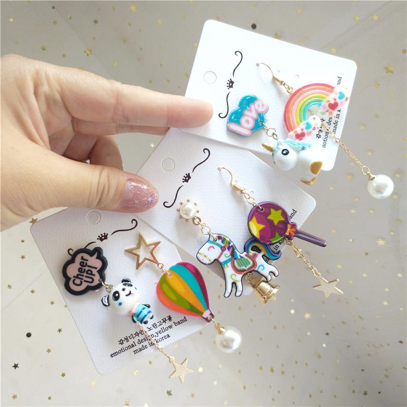 Acrylic circus cartoon earrings