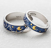 Moon star canvas resizable ring