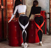 Amazon hot style red and white stripes x fitness yoga leggings