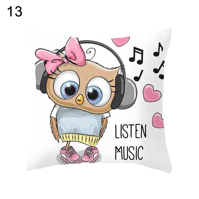 Owl animal pillowcase cushion cover