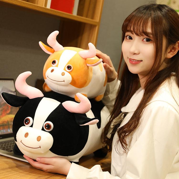 Cartoon cow long pillow plush toy