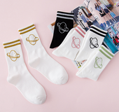 Women's solid color two-bar planet cotton