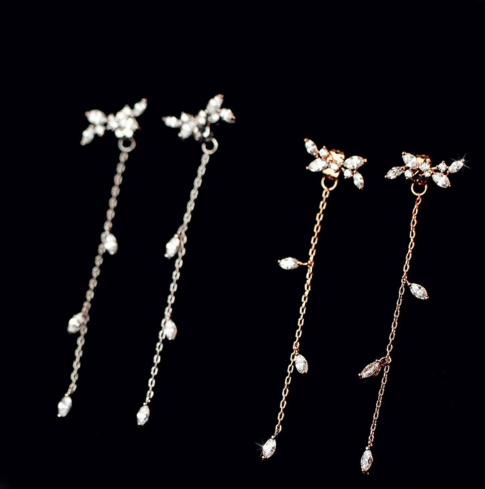 Leaf tassel earrings