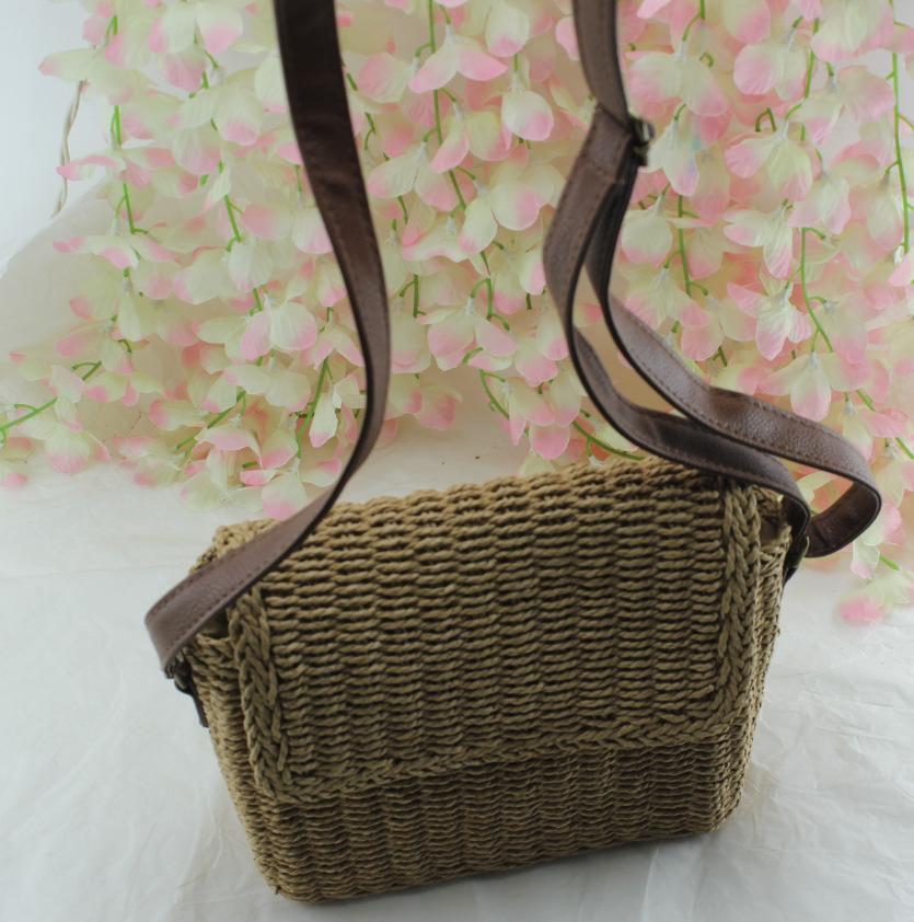 Bamboo and rattan straw weaving pointed Japanese and Korean style tide Mexican style diagonal package