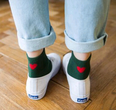 Cotton women's socks love heart socks