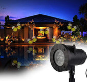 Christmas Snowflake Projection Lawn Light Outdoor Waterproof LED Stage Film Projection Light 12 Cards