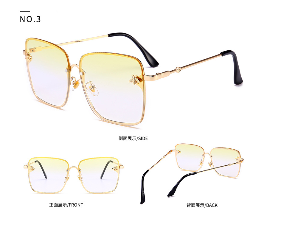 Metal frame bee decorative sunglasses