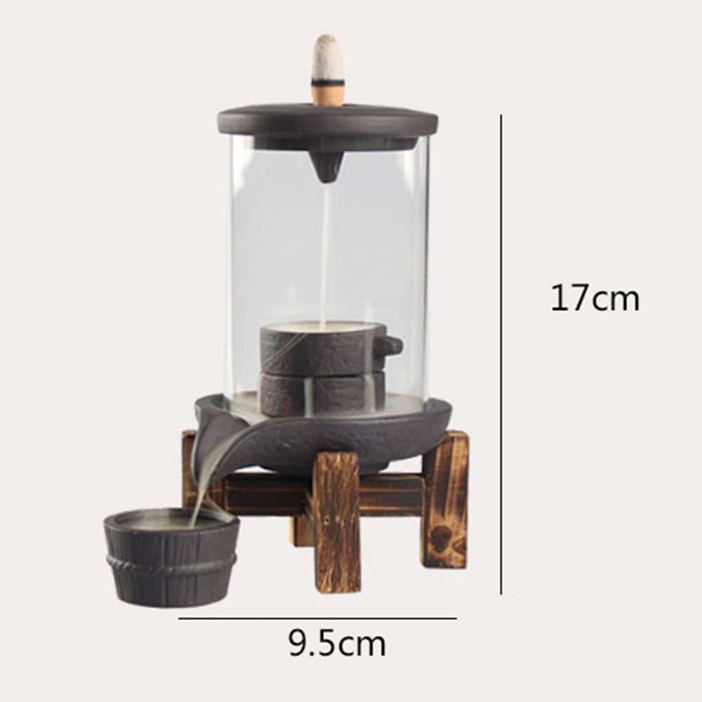 Auspicious Dragon Smoke Backflow Incense Burner Glass