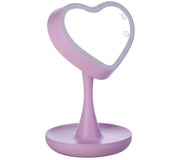 Espejo Corazón Luz Led Maquillaje