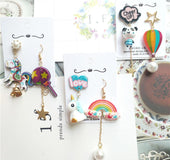 Acrylic circus cartoon earrings