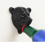 Bear head cast iron wall opener metal craft beer opener
