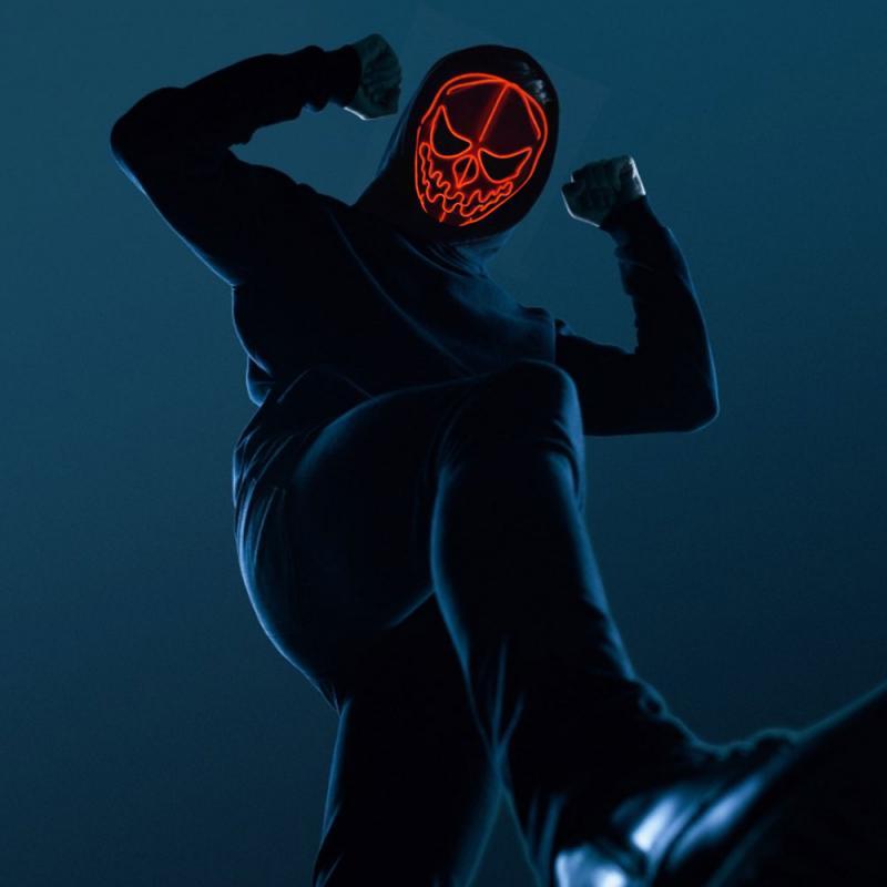 Halloween glowing mask with pumpkin head