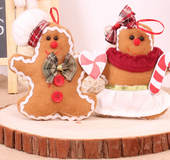 Hot Sale 1Pcs/lot Super Cute Gingerbread Shape Christmas Pendant Drop Ornaments For Cristmas Tree Home Decoration