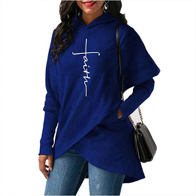 Irregular hooded sweater