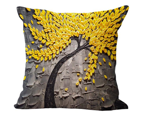 Oil painting cotton and linen pillowcase