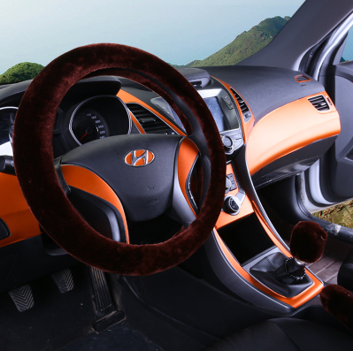Winter imitation wool car cover plush steering wheel cover