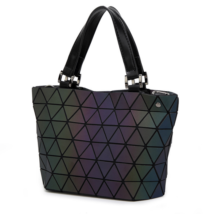 Luminous geometric rhombic handbag
