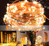 Christmas Light Led Outdoor Battery USB Powered 2m 5m10m String Lights Cooper Wire Garland Wedding Party Decoration Fairy Lights