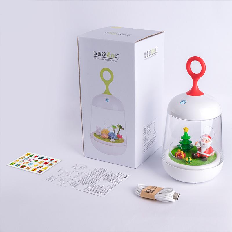 Gift Christmas Micro Landscape Plant Light Manual DIY Potted USB Charging LED Night Light